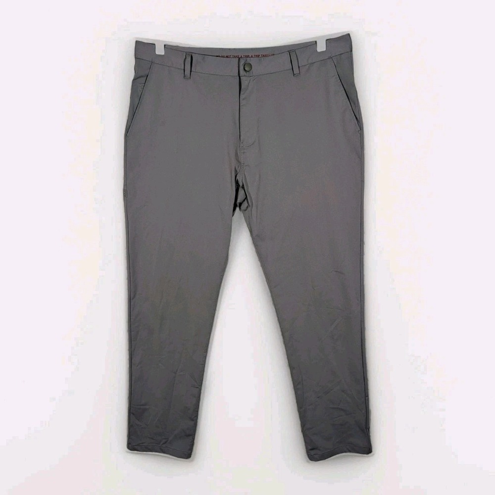 Rhone Commuter Pants Men's 38x33 Gray Classic Fit Performance Stretch Chino Golf